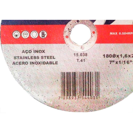 Disco Disfl.Inox/Fer.41/2X1,0-15036 - Kit C/10 PC