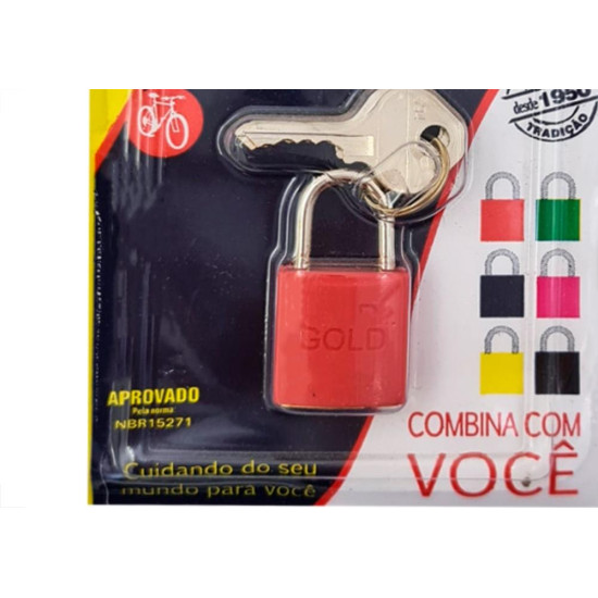 Cadeado Gold Color 20 Vermelho