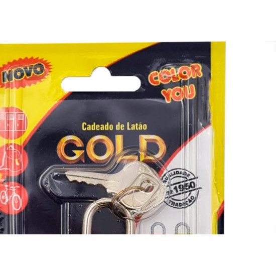 Cadeado Gold Color 25 Amarelo