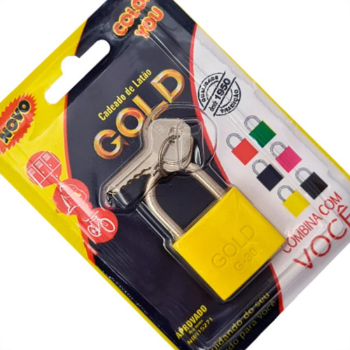 Cadeado Gold Color 30 Amarelo