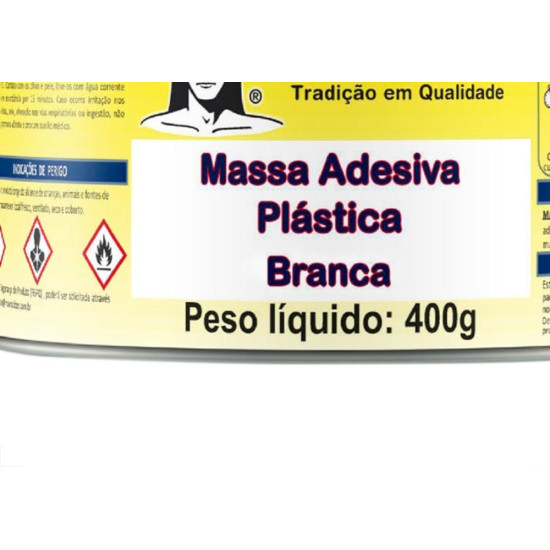 Massa Plastica Ibere Branca 400 Grs - Kit C/12 PC