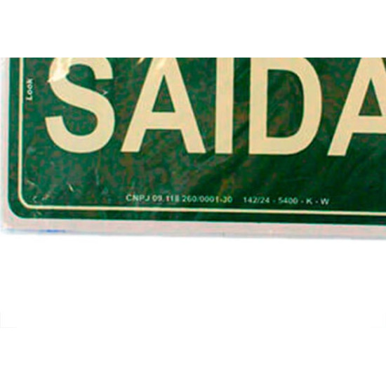 Placa Sinal.15X25 Lum.Saida - Kit C/5 CA