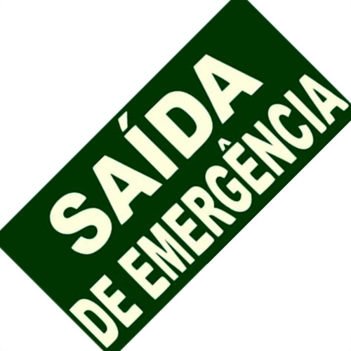 Placa Sinal.15X25 Lum.Saida Emerg - Kit C/5 CA