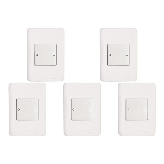 Kit C/5 - Conjunto Perlex Aros 4X2 Branco Com Placa(1Bipo...