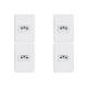 Kit C/4 - Conjunto Perlex Aros 4X2 Branco Com Placa(1Toma...